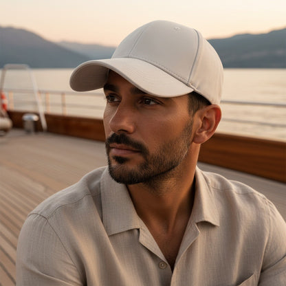 Mens Suede Cap - Off-White - Angled Shot