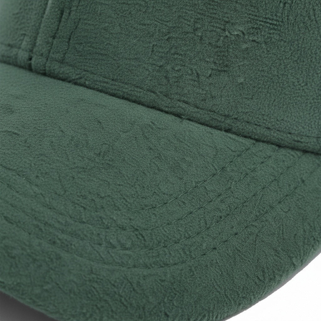 Mens Suede Cap - Forest Green - Texture Close Up