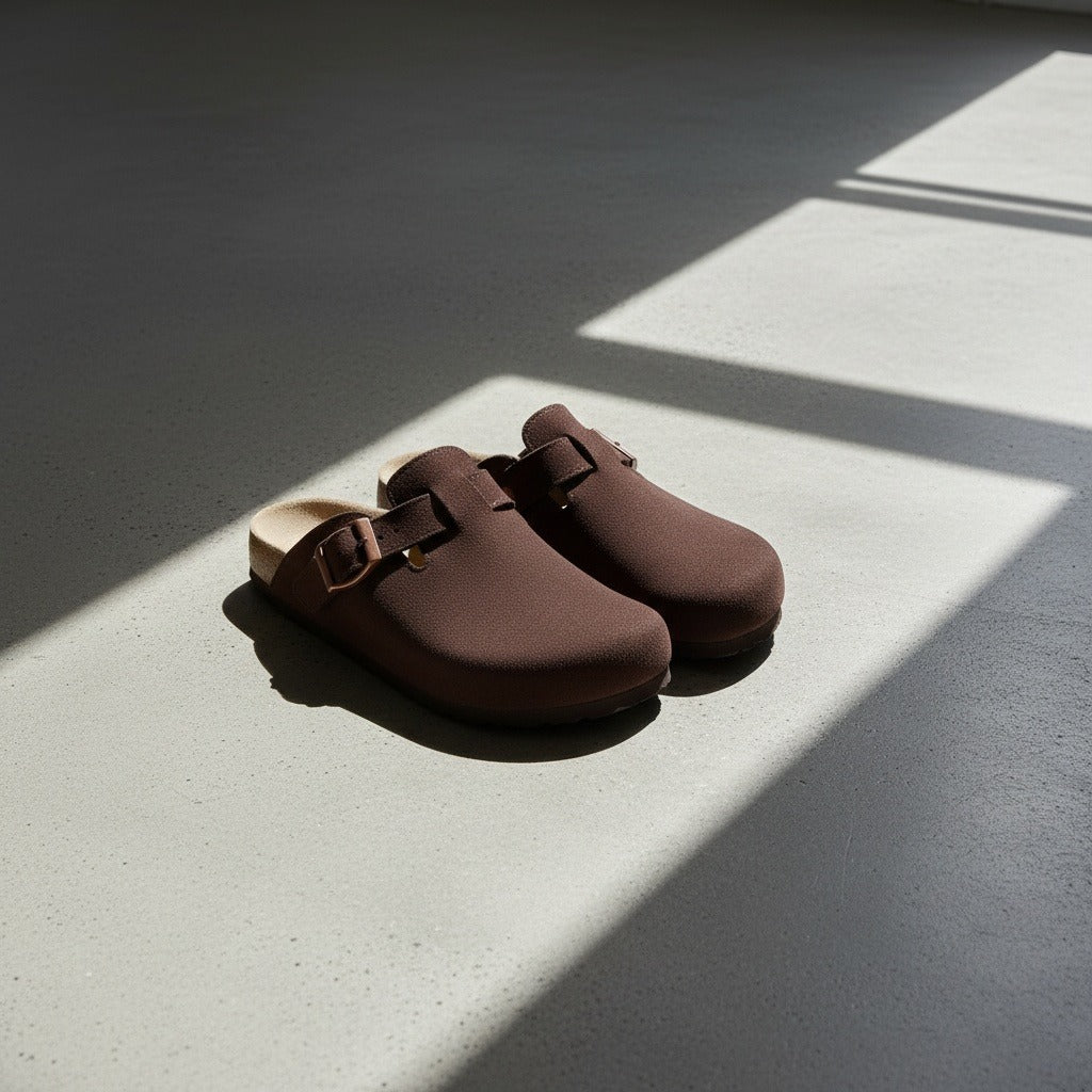 Mens Suede Clogs - Rich Mahogany - Lifestyle Inspiration