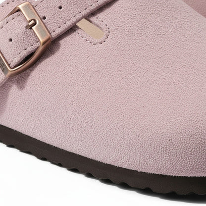Mens Suede Clogs - Dusty Rose - Texture Close Up