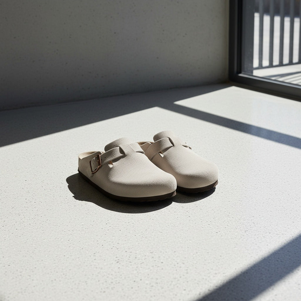 Mens Suede Clogs - Stone Gray - Lifestyle Inspiration