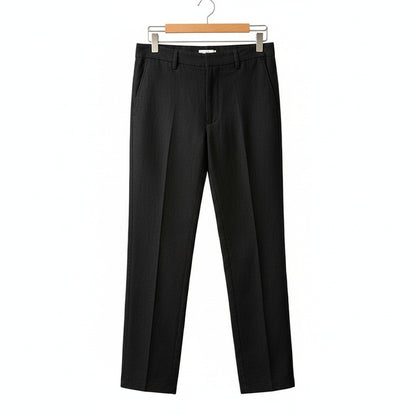 Men's Summer Linen Trousers - Charcoal Black - Front View