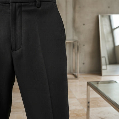 Men's Summer Linen Trousers - Charcoal Black - Back View
