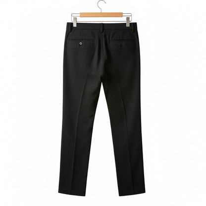 Men's Summer Linen Trousers - Charcoal Black - Fabric Detail