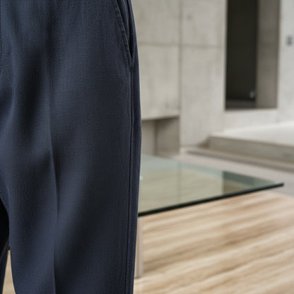 Men's Summer Linen Trousers - Midnight Blue - Back View