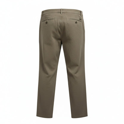 Men's Summer Linen Trousers - Olive Drab - Fabric Detail