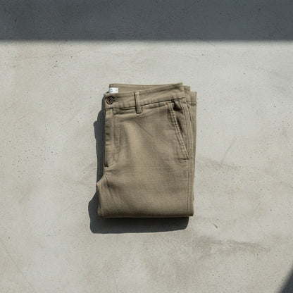 Men's Summer Linen Trousers - Olive Drab - Lifestyle Inspiration