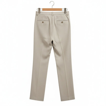 Men's Summer Linen Trousers - Light Gray - Fabric Detail