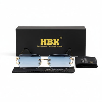 Men's Sunglasses Vintage - Gradient Blue - Front View