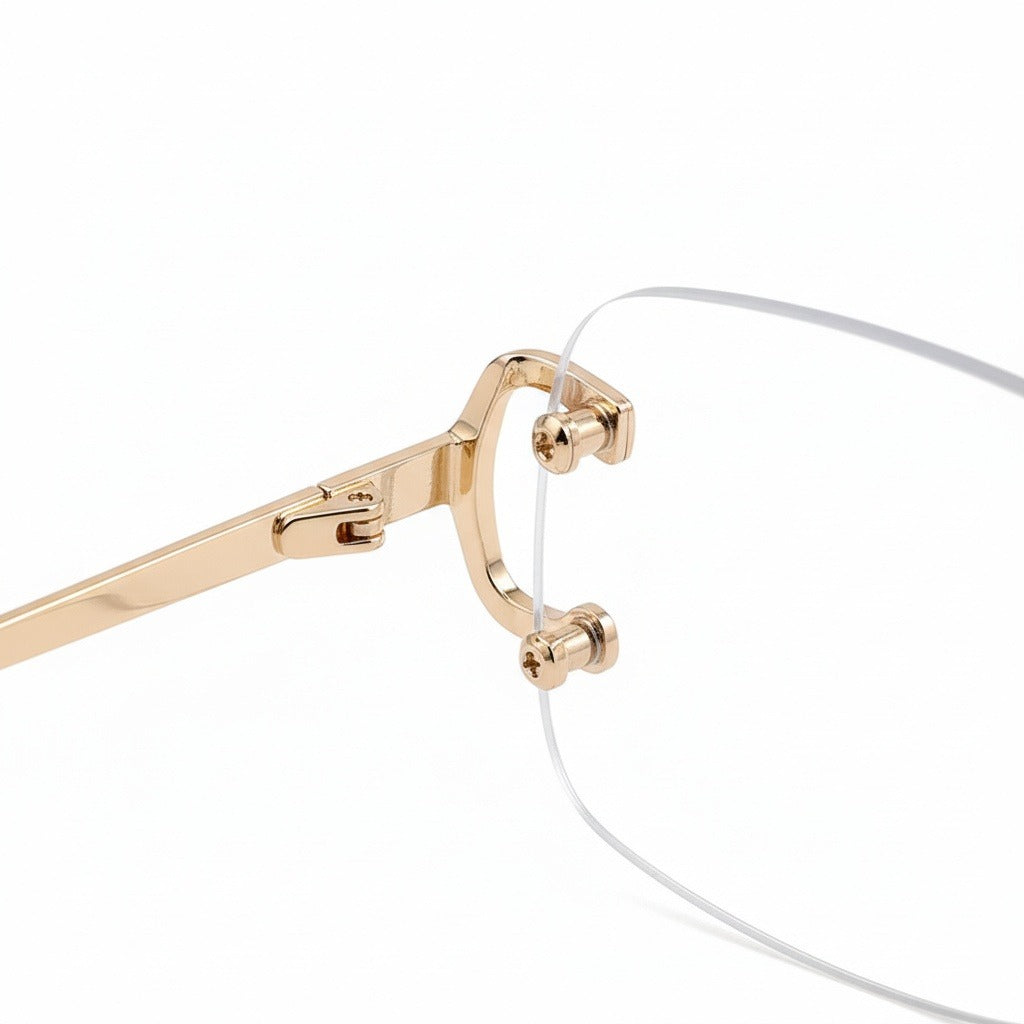 Men's Sunglasses Vintage - Golden Vision - Texture Close Up