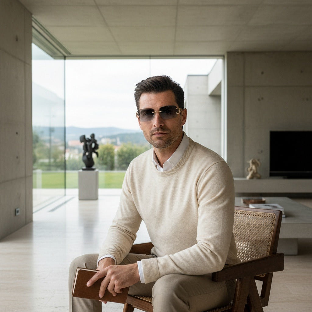 Men's Sunglasses Vintage - Platinum Haze - Side Profile