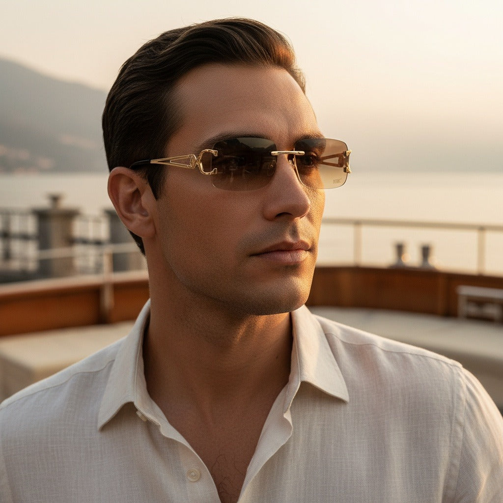 Men's Sunglasses Vintage - Desert Dune - Angled Shot