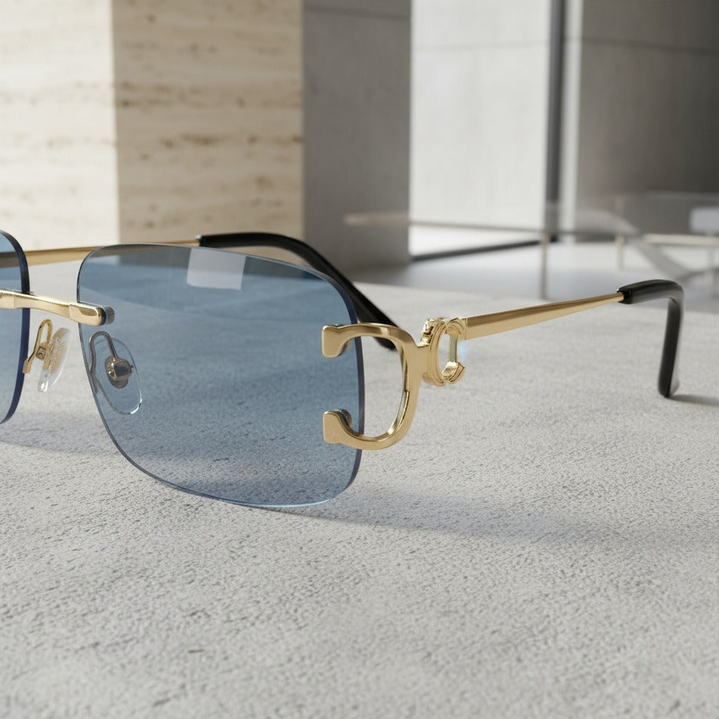 Men's Sunglasses Vintage - Skyline Blue - Back View