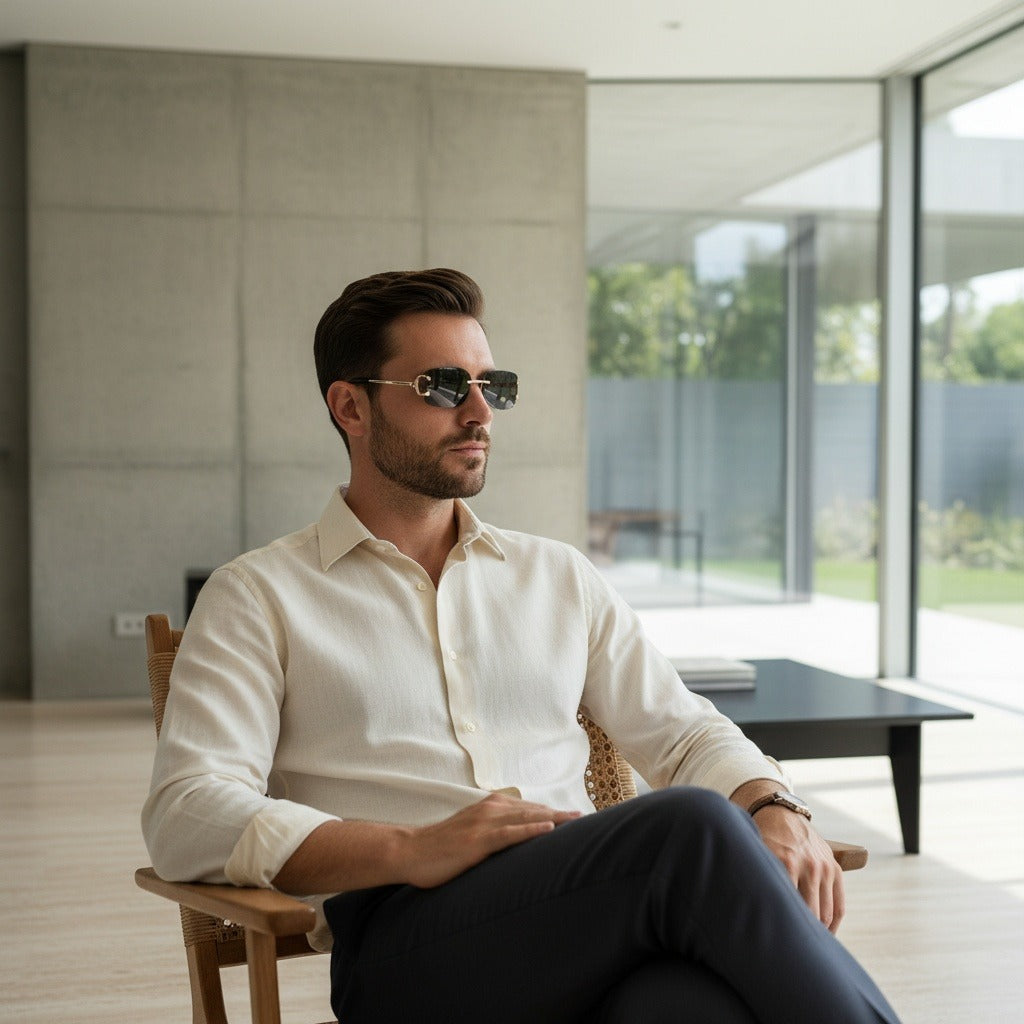 Men's Sunglasses Vintage - Smokey Black - Side Profile