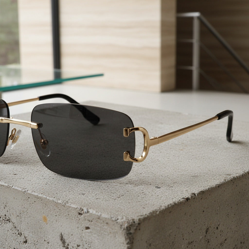 Men's Sunglasses Vintage - Smokey Black - Back View