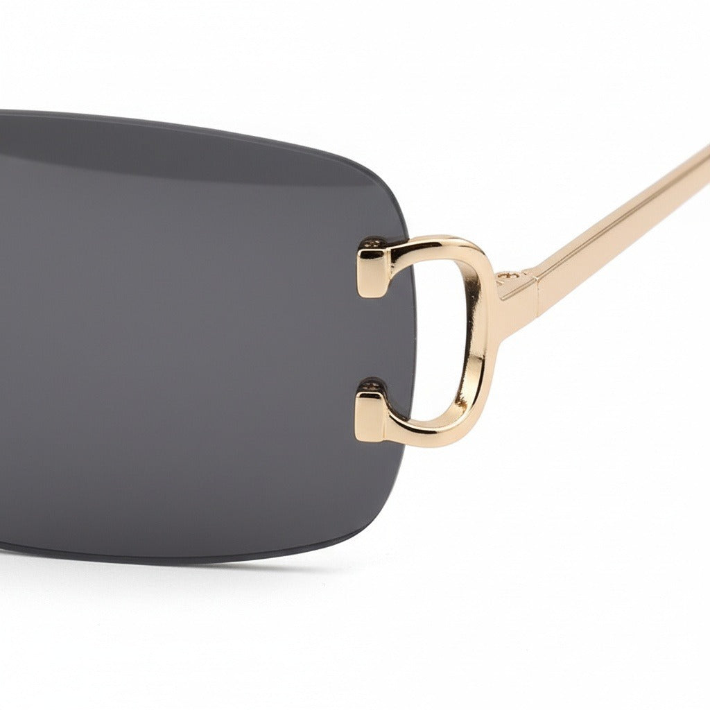 Men's Sunglasses Vintage - Smokey Black - Texture Close Up