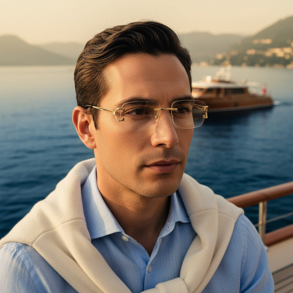 Men's Sunglasses Vintage - Regal Gold - Angled Shot