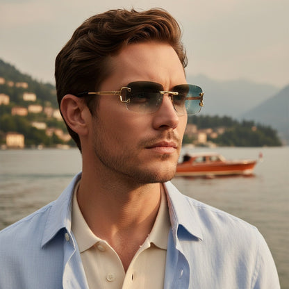 Men's Sunglasses Vintage - Aqua Mist - Angled Shot