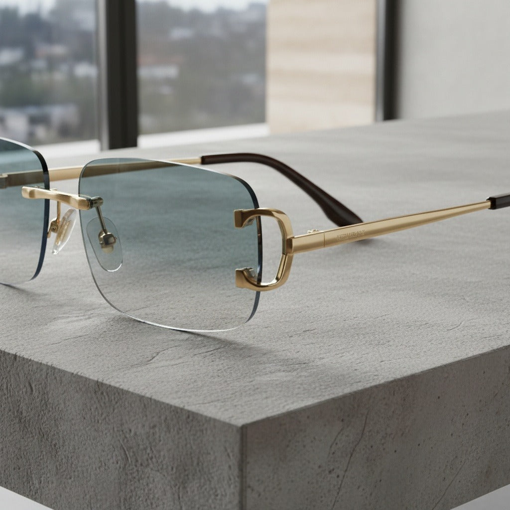 Men's Sunglasses Vintage - Aqua Mist - Back View