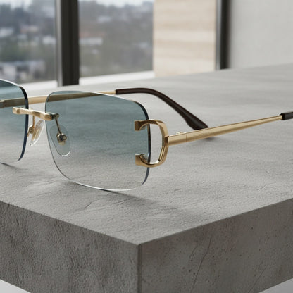 Men's Sunglasses Vintage - Aqua Mist - Back View