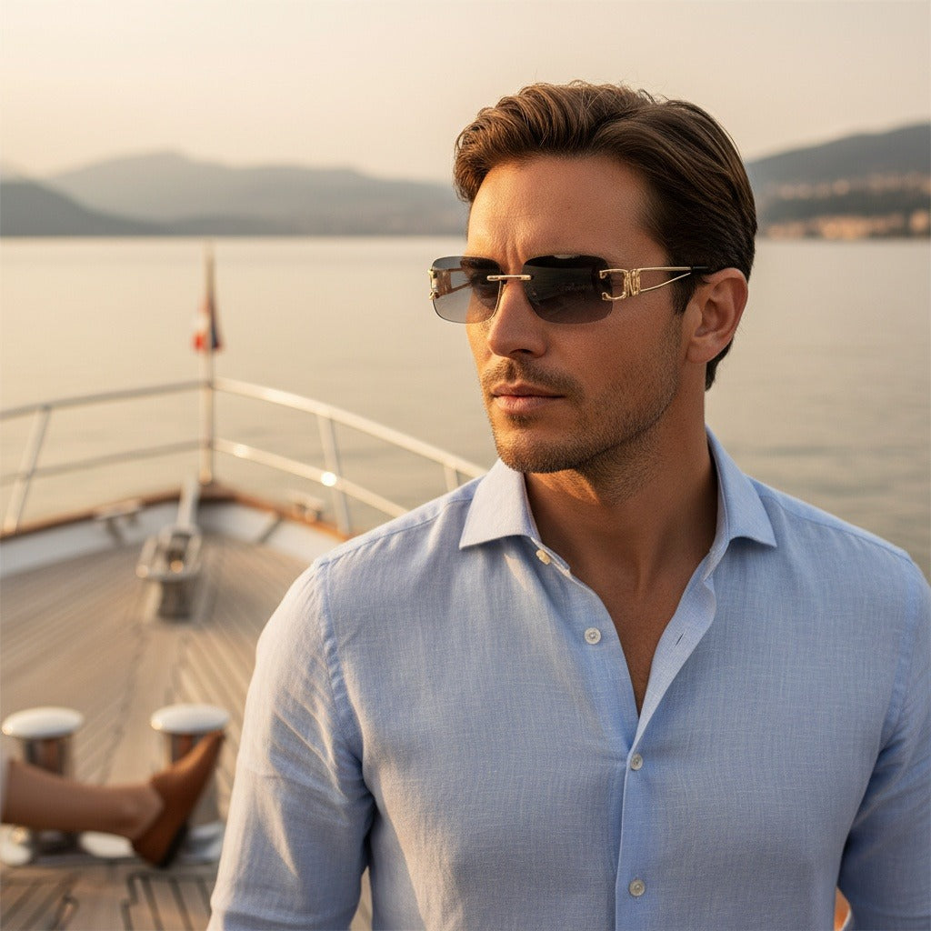 Men's Sunglasses Vintage - Mystic Grey - Angled Shot