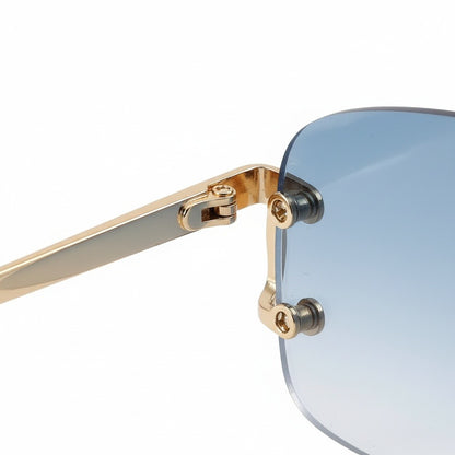 Men's Sunglasses Vintage - Gradient Blue - Texture Close Up