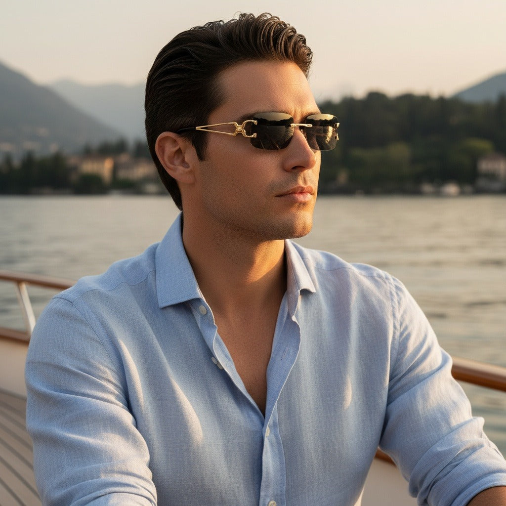 Men's Sunglasses Vintage - Obsidian Glare - Angled Shot