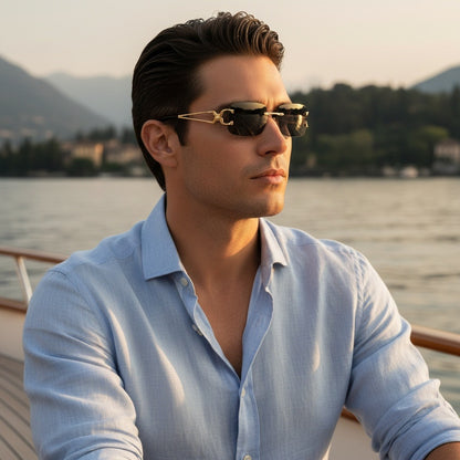 Men's Sunglasses Vintage - Obsidian Glare - Angled Shot