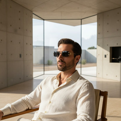 Men's Sunglasses Vintage - Obsidian Glare - Side Profile