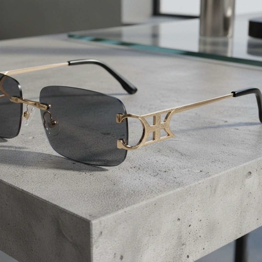 Men's Sunglasses Vintage - Obsidian Glare - Back View