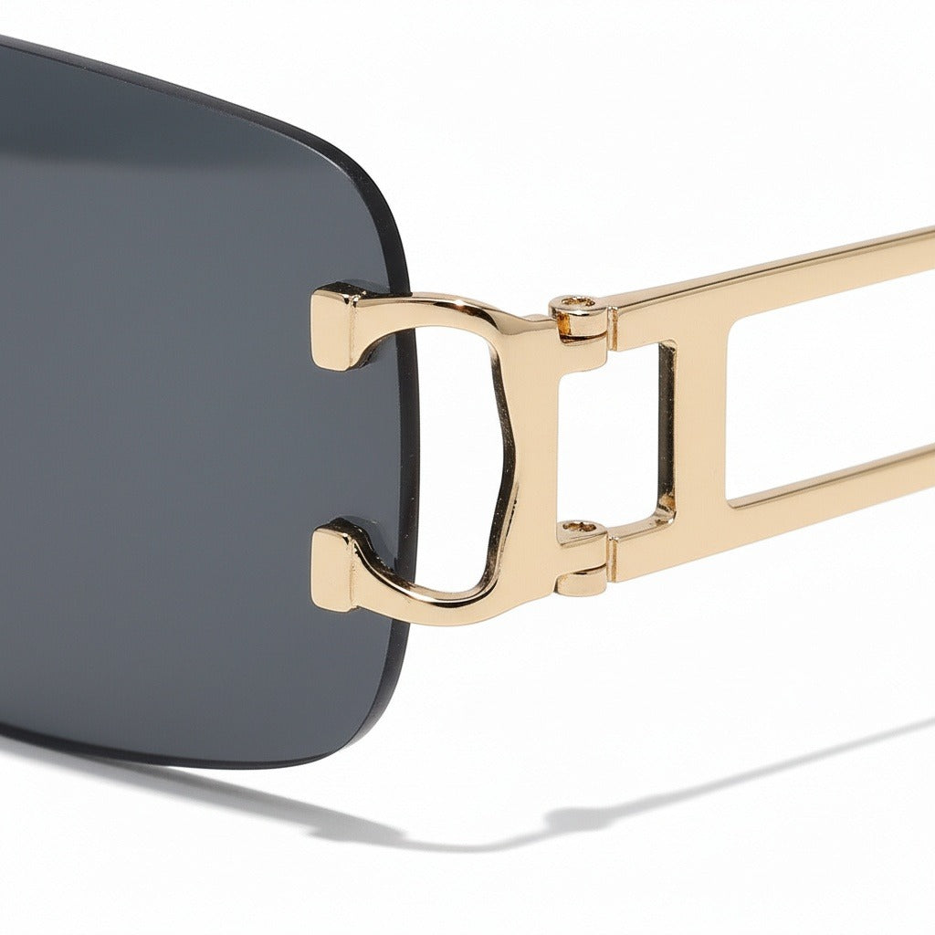 Men's Sunglasses Vintage - Obsidian Glare - Texture Close Up