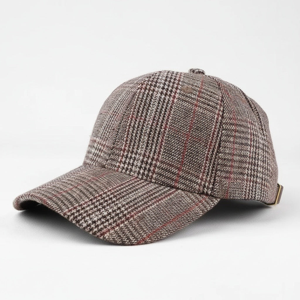 Mens Tartan Caps - Glen Plaid - Front View