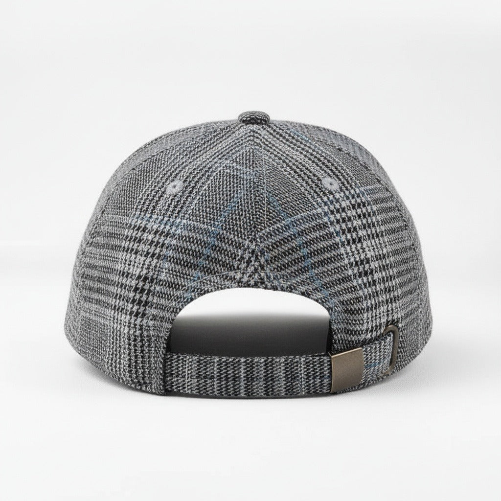 Mens Tartan Caps - Prince Of Wales Check - Fabric Detail