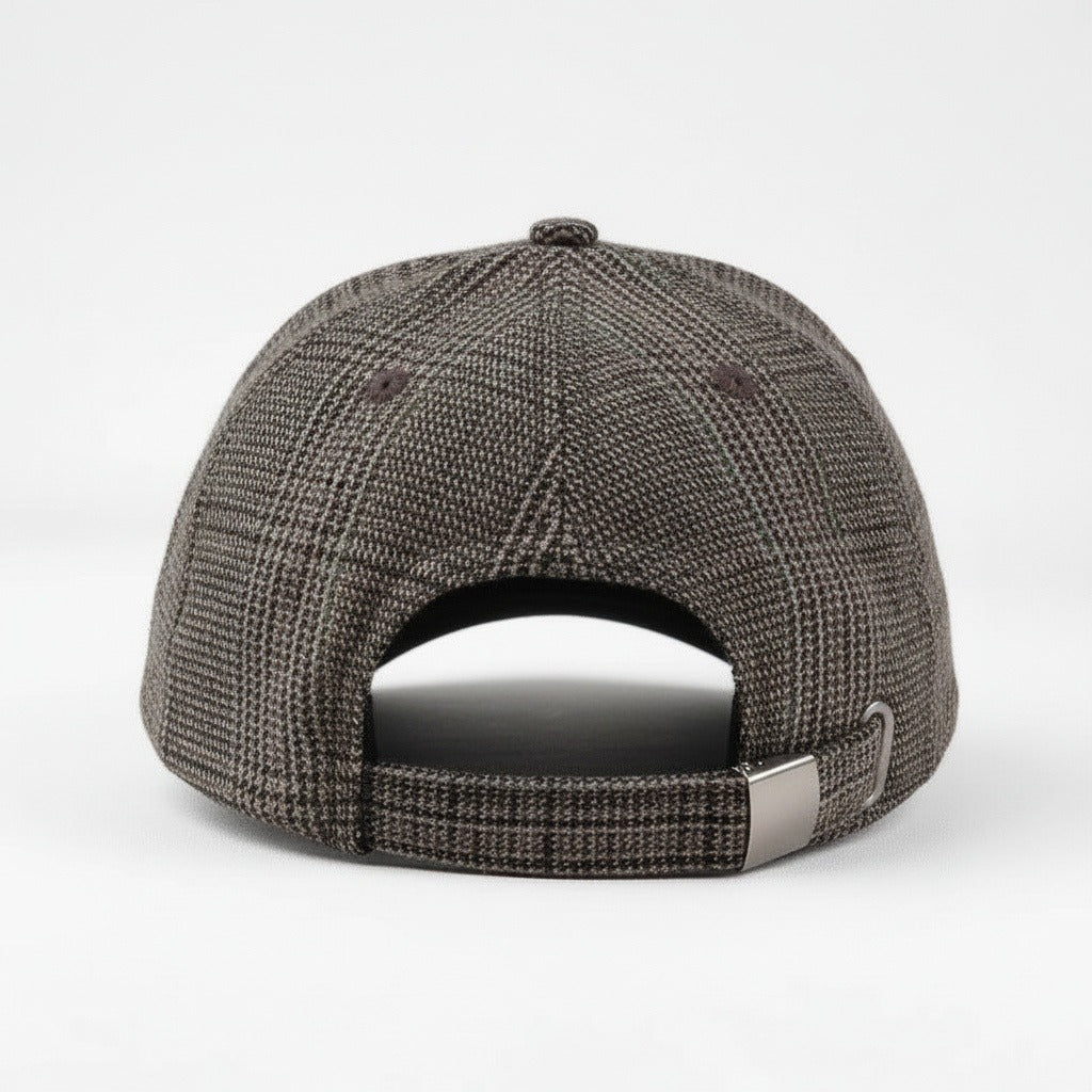 Mens Tartan Caps - Houndstooth - Fabric Detail