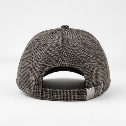 Mens Tartan Caps - Houndstooth - Fabric Detail