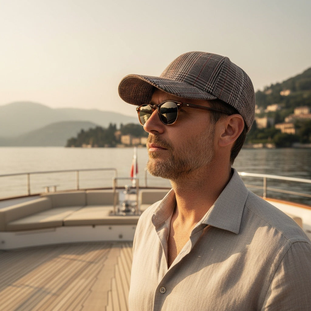 Mens Tartan Caps - Glen Plaid - Angled Shot
