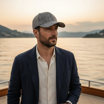 Mens Tartan Caps - Plaid Check - Angled Shot