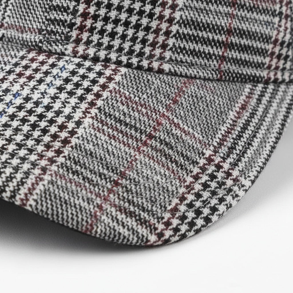 Mens Tartan Caps - Plaid Check - Texture Close Up