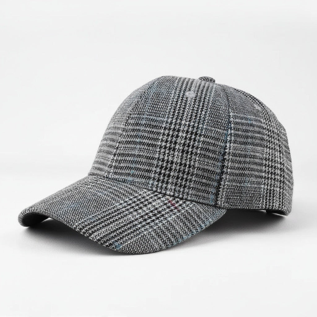 Mens Tartan Caps - Prince Of Wales Check - Front View