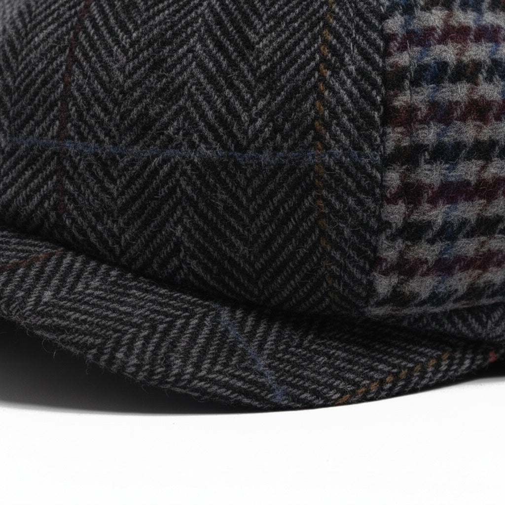 Mens Tartan Flat Caps - Heritage Tweed - Texture Close Up