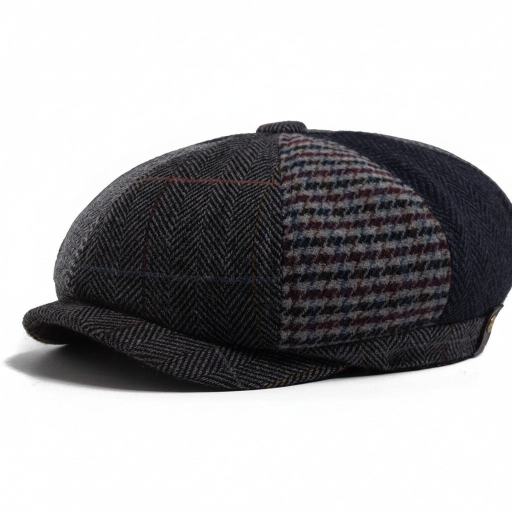 Mens Tartan Flat Caps - Heritage Tweed - Front View
