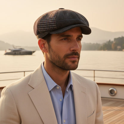 Mens Tartan Flat Caps - Heritage Tweed - Angled Shot
