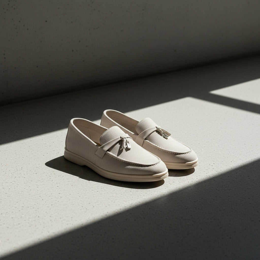 Mens Tassel Loafers - Stone - Lifestyle Inspiration