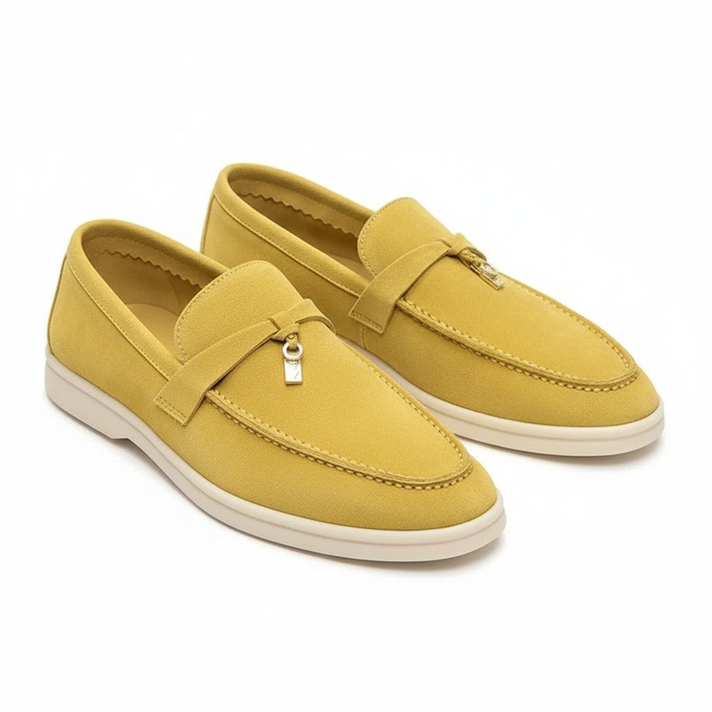 Mens Tassel Loafers - Ochre - Front View