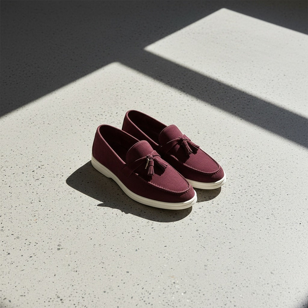 Mens Tassel Loafers - Burgundy - Lifestyle Inspiration