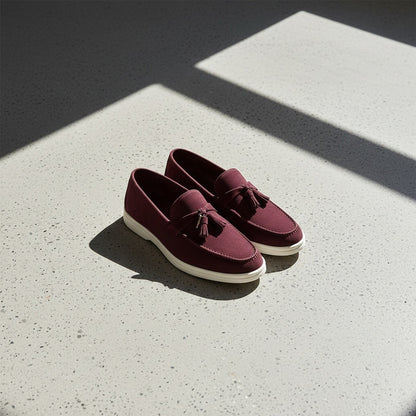 Mens Tassel Loafers - Burgundy - Lifestyle Inspiration