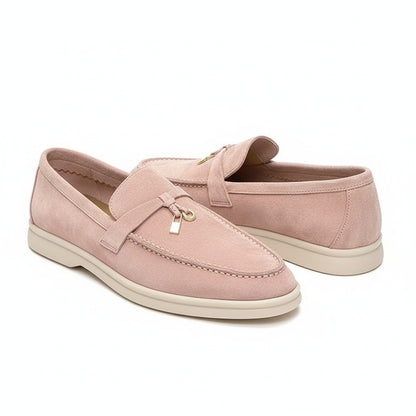 Mens Tassel Loafers - Rose Mist - Front View