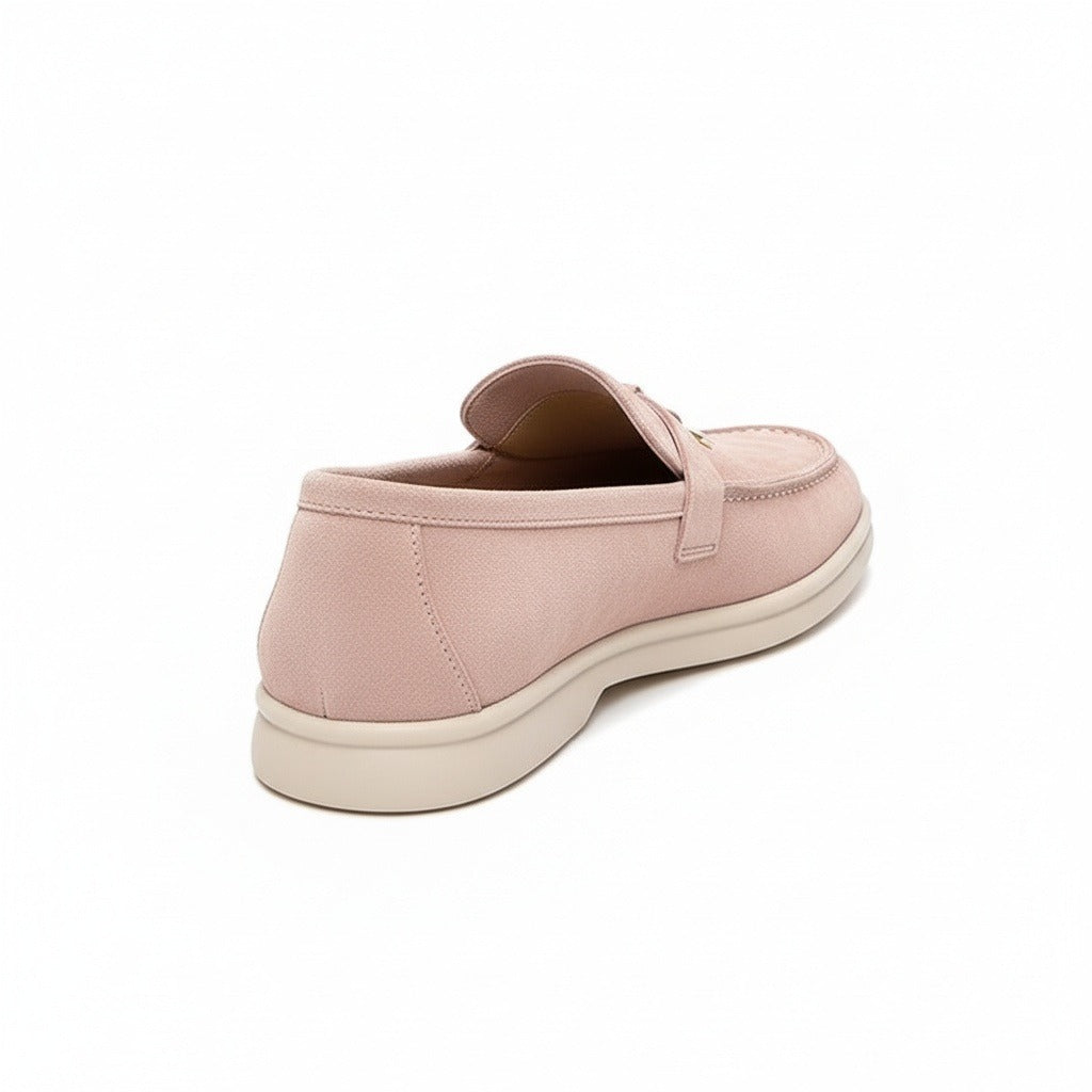 Mens Tassel Loafers - Rose Mist - Fabric Detail