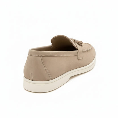 Mens Tassel Loafers - Fawn - Fabric Detail