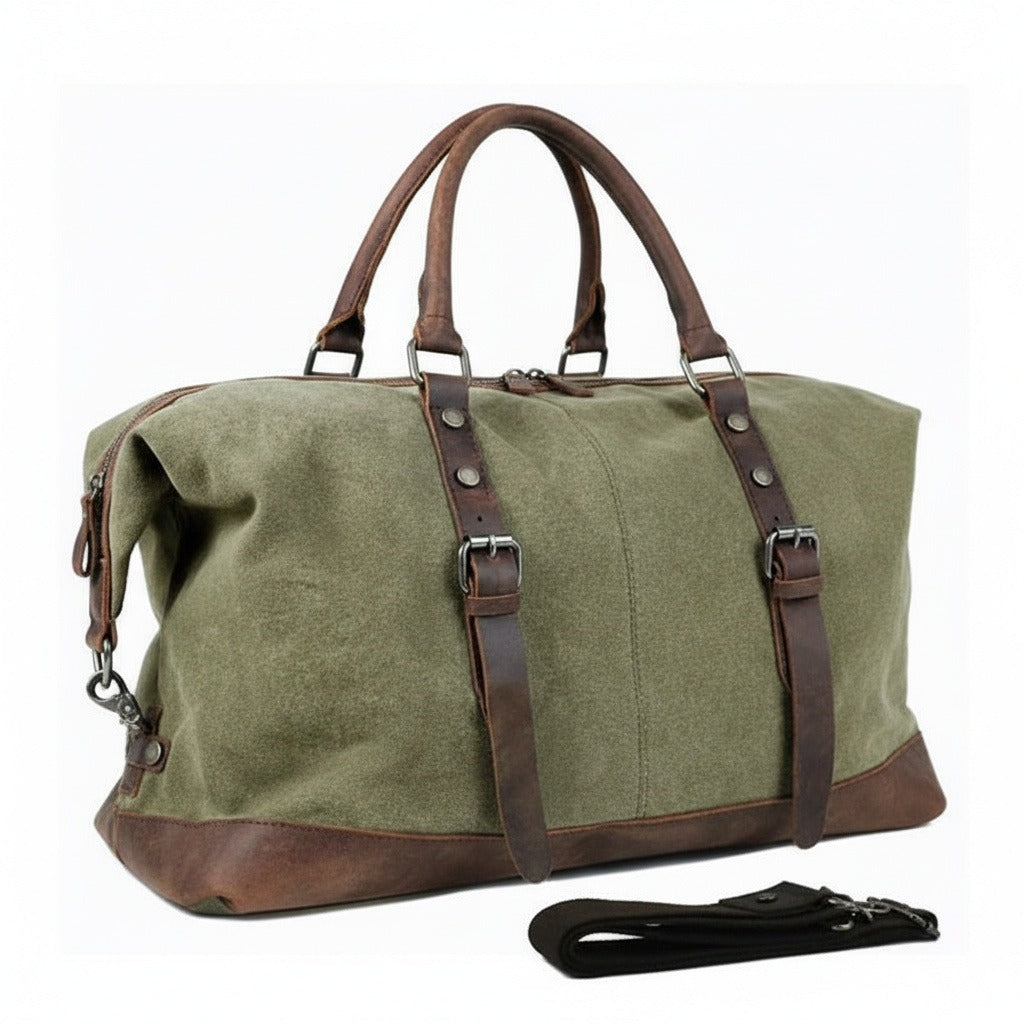 Mens Travel Bag Wood Green - Wood Green - Front View